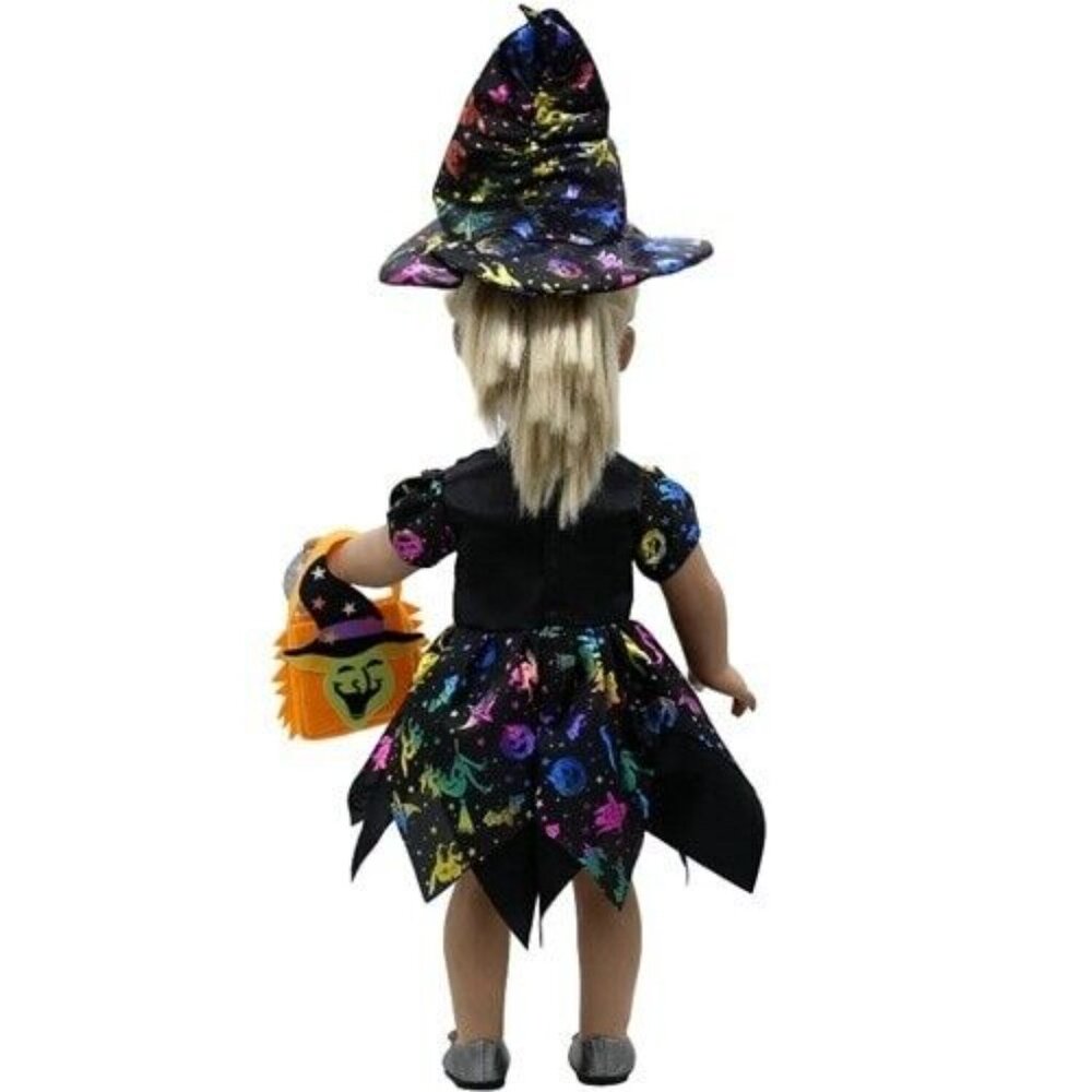 18" DOLL 4-PC WITCH HALLOWEEN OUTFIT Costume for AMERCIAN GIRL & OUR GENERATION - Picture 6 of 6